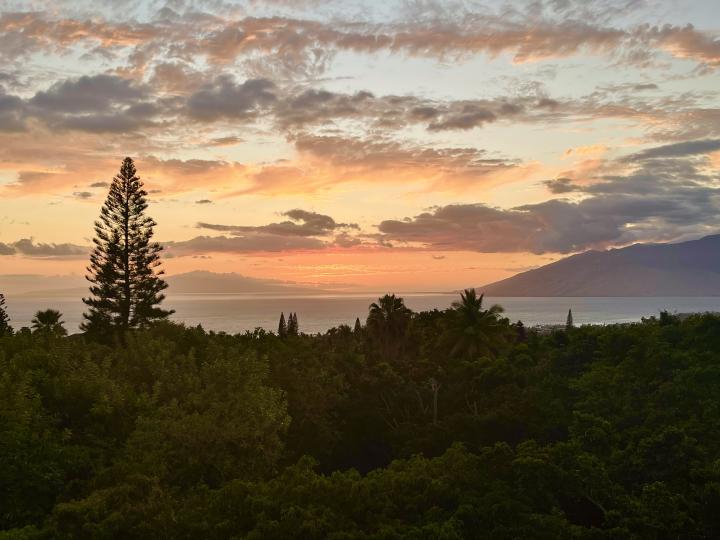 Lanai and West Maui Mountains at sunset