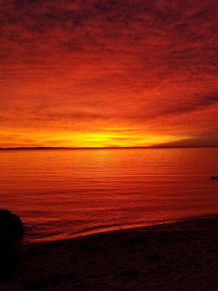 Looking towards Fisher Island NY  Sunrise | United States, Connecticut, Niantic