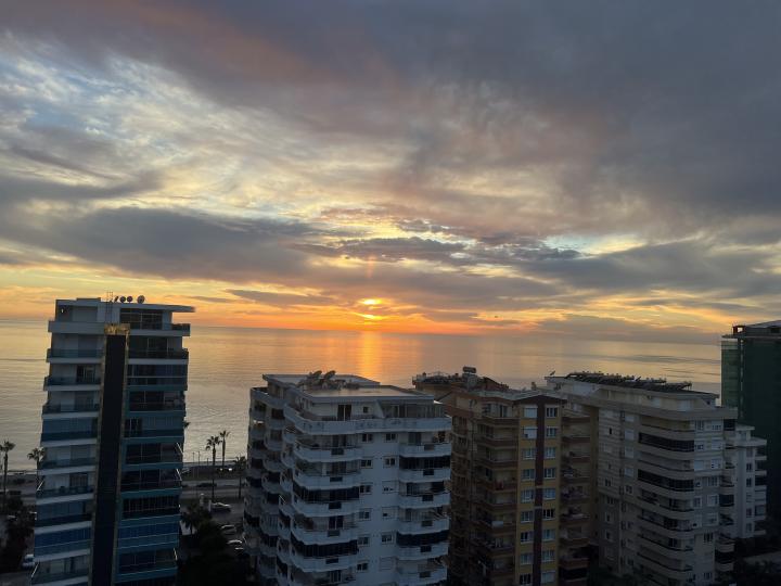 Zalazak sunca- pogled sa terase zgrade | Turkey, Mahmutlar