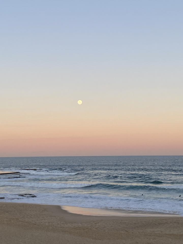 Full Moon Rising Newcastle Beach | Australia, New South Wales, Newcastle