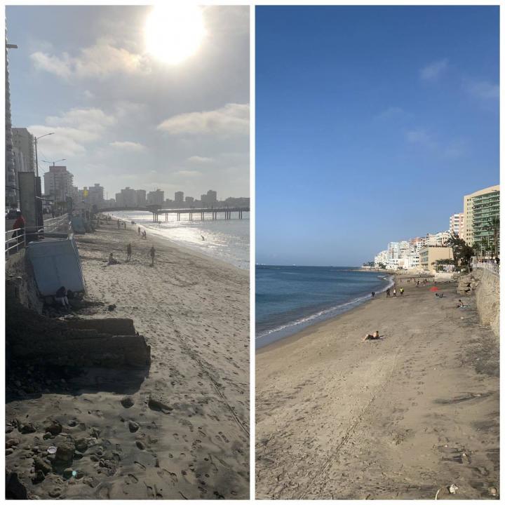 Two shots in oposite directions close to the pier. | Ecuador, Salinas